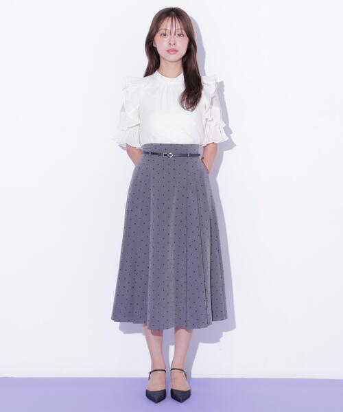 JILL by JILL STUART(ジルバイジルスチュアート)の「細ベルト付きプリーツスカート(スカート・レディース・ピンク/ネイビー/グレー系その他・FREE)」の2枚目の写真
