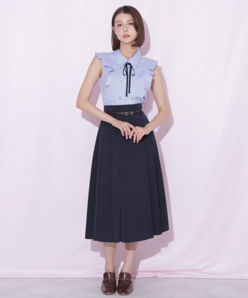 JILL by JILL STUART(ジルバイジルスチュアート)の「細ベルト付きプリーツスカート(スカート・レディース・ピンク/ネイビー/グレー系その他・FREE)」の3枚目の写真