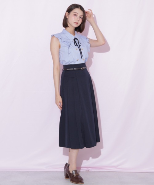 JILL by JILL STUART(ジルバイジルスチュアート)の「細ベルト付きプリーツスカート(スカート・レディース・ピンク/ネイビー/グレー系その他・FREE)」の10枚目の写真