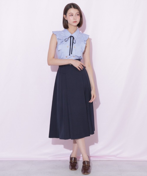 JILL by JILL STUART(ジルバイジルスチュアート)の「細ベルト付きプリーツスカート(スカート・レディース・ピンク/ネイビー/グレー系その他・FREE)」の9枚目の写真