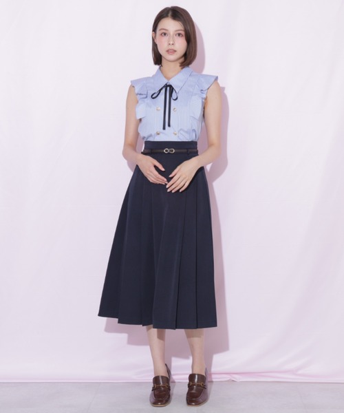 JILL by JILL STUART(ジルバイジルスチュアート)の「細ベルト付きプリーツスカート(スカート・レディース・ピンク/ネイビー/グレー系その他・FREE)」の5枚目の写真