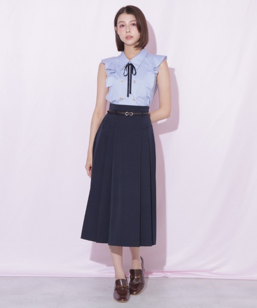 JILL by JILL STUART(ジルバイジルスチュアート)の「細ベルト付きプリーツスカート(スカート・レディース・ピンク/ネイビー/グレー系その他・FREE)」の7枚目の写真