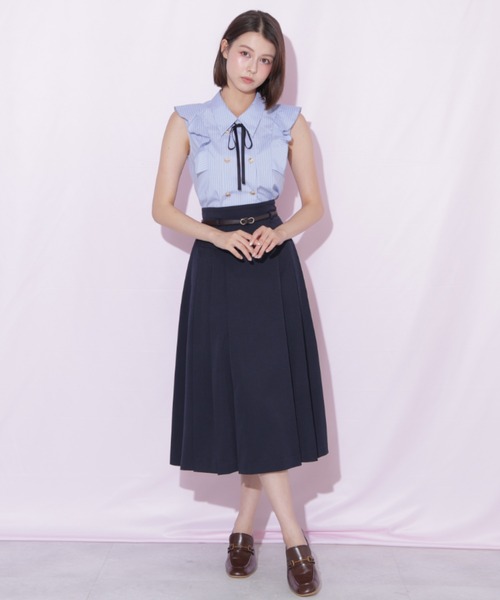 JILL by JILL STUART(ジルバイジルスチュアート)の「細ベルト付きプリーツスカート(スカート・レディース・ピンク/ネイビー/グレー系その他・FREE)」の8枚目の写真