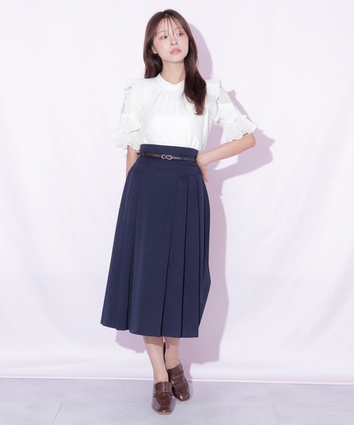 JILL by JILL STUART(ジルバイジルスチュアート)の「細ベルト付きプリーツスカート(スカート・レディース・ピンク/ネイビー/グレー系その他・FREE)」の21枚目の写真