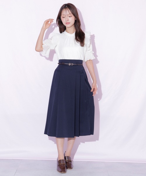 JILL by JILL STUART(ジルバイジルスチュアート)の「細ベルト付きプリーツスカート(スカート・レディース・ピンク/ネイビー/グレー系その他・FREE)」の19枚目の写真