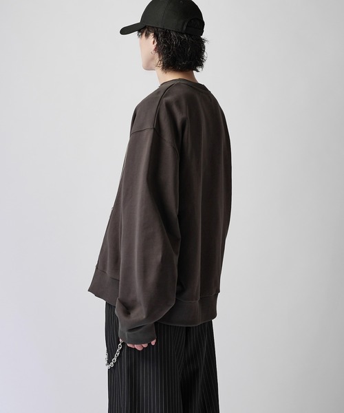 Lui's(ルイス)の「【Neucon】TWIST-ZIP VOLUME OVER SWEAT / ツイストジップボリュームオーバースウェットプルオーバー / セットアップ対応(スウェット・メンズ・ブラック/チャコールグレー/杢グレー・2/1)」の8枚目の写真