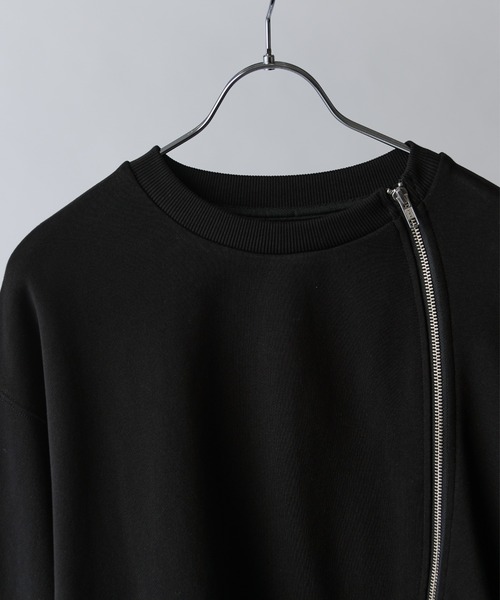 Lui's(ルイス)の「【Neucon】TWIST-ZIP VOLUME OVER SWEAT / ツイストジップボリュームオーバースウェットプルオーバー / セットアップ対応(スウェット・メンズ・ブラック/チャコールグレー/杢グレー・2/1)」の19枚目の写真
