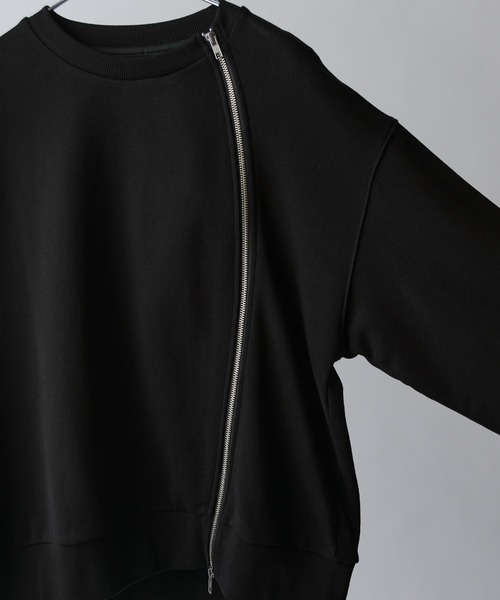 Lui's(ルイス)の「【Neucon】TWIST-ZIP VOLUME OVER SWEAT / ツイストジップボリュームオーバースウェットプルオーバー / セットアップ対応(スウェット・メンズ・ブラック/チャコールグレー/杢グレー・2/1)」の20枚目の写真