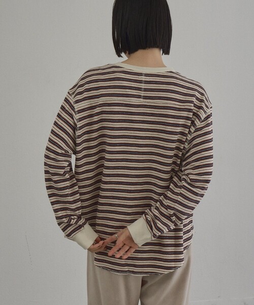 coen（コーエン）の「カワリ天竺 ヘンリーネックロンT（Tシャツ/カットソー・レディース・ダークグレー/オフホワイト/その他2/その他1・L/M）」の10枚目の写真