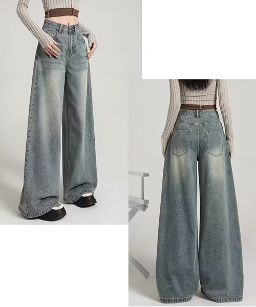 NEW GENTLEMAN（ニュージェントルマン）の「マリオンデニム ワイドバギー ルーズ パンツ（デニムパンツ・レディース・ブルー・L/M/S）」の10枚目の写真
