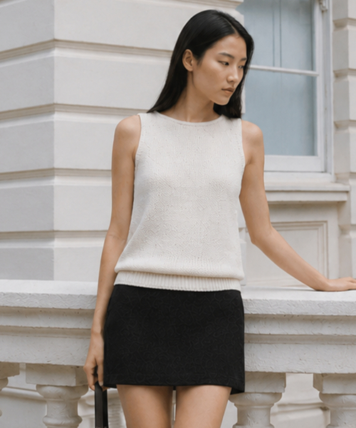 KIMDOH（キムド）の「Noma Knit Top - Ivory（ニット/セーター・レディース・アイボリー/ブラック・FREE）」の3枚目の写真