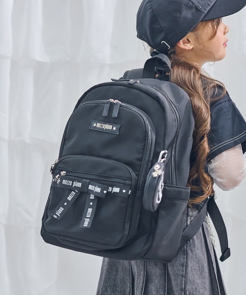 ポーチ付ロゴリボンリュック大 容量約23L（バックパック/リュック