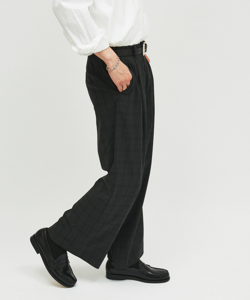 JOURNAL STANDARD(ジャーナルスタンダード)の「TR パターン バギー スラックス “チェック / ストライプ”(スラックス・メンズ・ブラック系その他/ライトグレー/チャコールグレー/グレー・SMALL/MEDIUM/LARGE)」の21枚目の写真