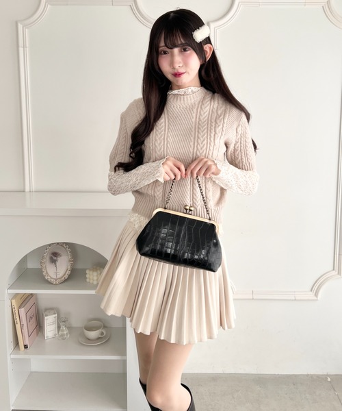 Loueme(ルエム)の「【クロコ・レオパード】ヴィンテージライク2WAYがま口バッグ(ハンドバッグ・レディース・ブラック系その他/グレイッシュベージュ/ブラック/ブラウン系その他/アイボリー・FREE)」の11枚目の写真