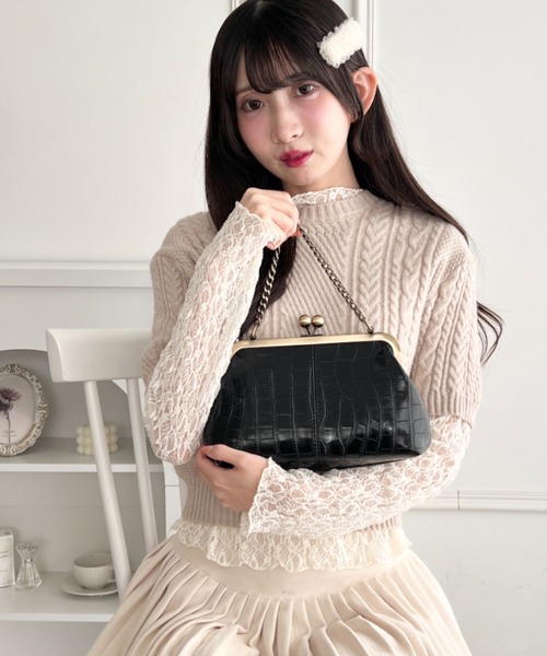 Loueme(ルエム)の「【クロコ・レオパード】ヴィンテージライク2WAYがま口バッグ(ハンドバッグ・レディース・ブラック系その他/グレイッシュベージュ/ブラック/ブラウン系その他/アイボリー・FREE)」の12枚目の写真
