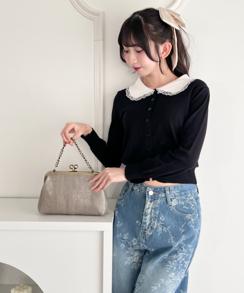 Loueme(ルエム)の「【クロコ・レオパード】ヴィンテージライク2WAYがま口バッグ(ハンドバッグ・レディース・ブラック系その他/グレイッシュベージュ/ブラック/ブラウン系その他/アイボリー・FREE)」の6枚目の写真