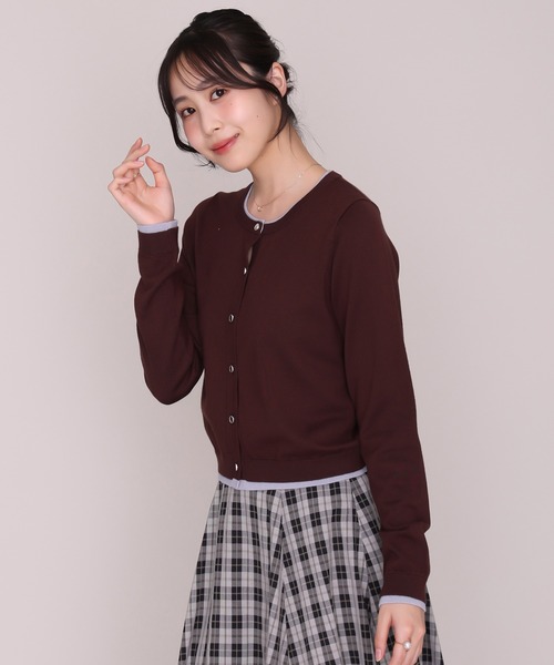 MISCH MASCH(ミッシュマッシュ)の「2026秋冬新作 ベーシックレイヤードカーディガン(カーディガン/ボレロ・レディース・ブラウン/ブラック/パープル/ホワイト/イエロー・フリ-)」の22枚目の写真