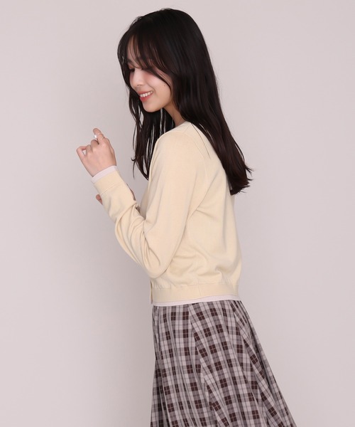 MISCH MASCH(ミッシュマッシュ)の「2026秋冬新作 ベーシックレイヤードカーディガン(カーディガン/ボレロ・レディース・ブラウン/ブラック/パープル/ホワイト/イエロー・フリ-)」の12枚目の写真