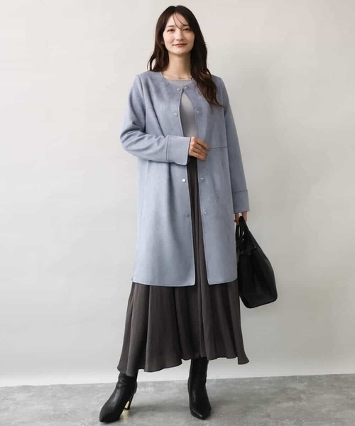 MK MICHEL KLEIN（エムケーミッシェルクラン）の「[洗える]袖レースデザインリブニット（ニット/セーター・レディース・グレー/ブラック/アイボリー・38）」の4枚目の写真