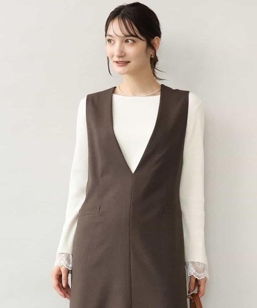 MK MICHEL KLEIN（エムケーミッシェルクラン）の「[洗える]袖レースデザインリブニット（ニット/セーター・レディース・グレー/ブラック/アイボリー・38）」の22枚目の写真