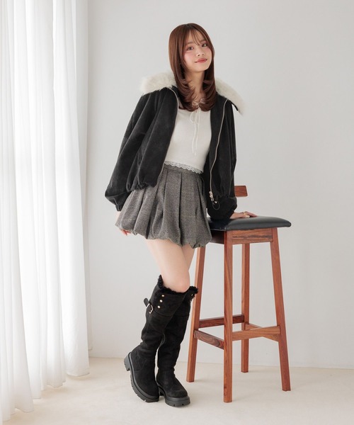 Heather(ヘザー)の「インヒールファームートンロングブーツ 1067087(ブーツ・レディース・ブラック/ベージュ・M/L)」の16枚目の写真