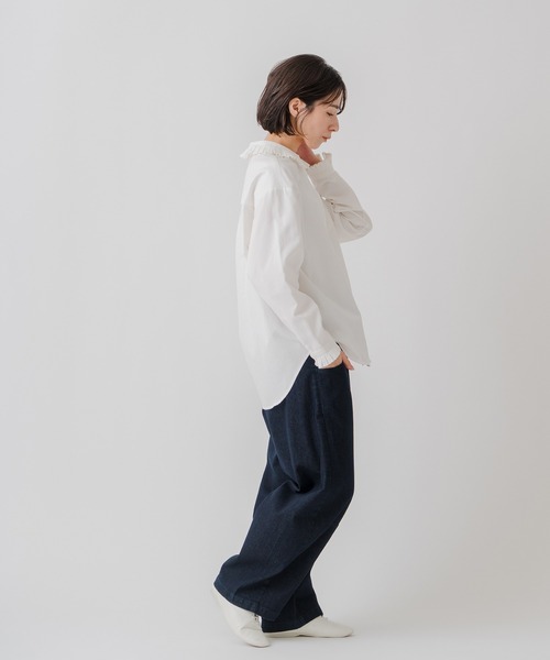 Kelen（ケレン）の「「KELEN / ケレン」プリーツカラーオックスフォードシャツ（シャツ/ブラウス・レディース・オフホワイト/杢グレー/アッシュグレー・S/M）」の14枚目の写真