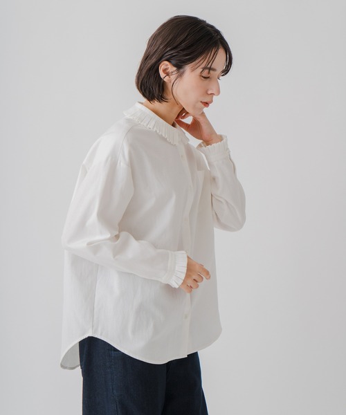 Kelen（ケレン）の「「KELEN / ケレン」プリーツカラーオックスフォードシャツ（シャツ/ブラウス・レディース・オフホワイト/杢グレー/アッシュグレー・S/M）」の15枚目の写真