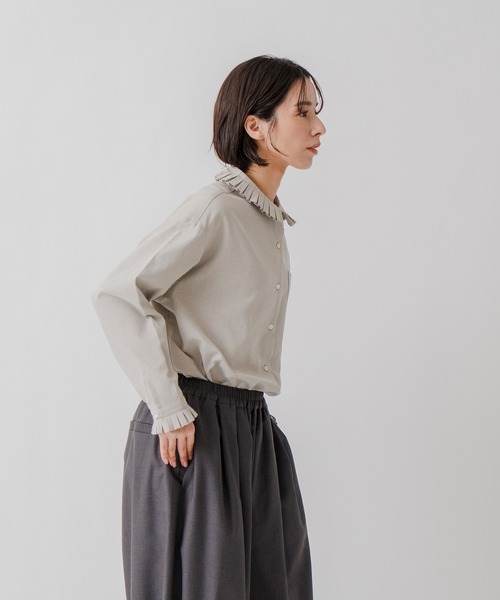 Kelen（ケレン）の「「KELEN / ケレン」プリーツカラーオックスフォードシャツ（シャツ/ブラウス・レディース・オフホワイト/杢グレー/アッシュグレー・S/M）」の21枚目の写真