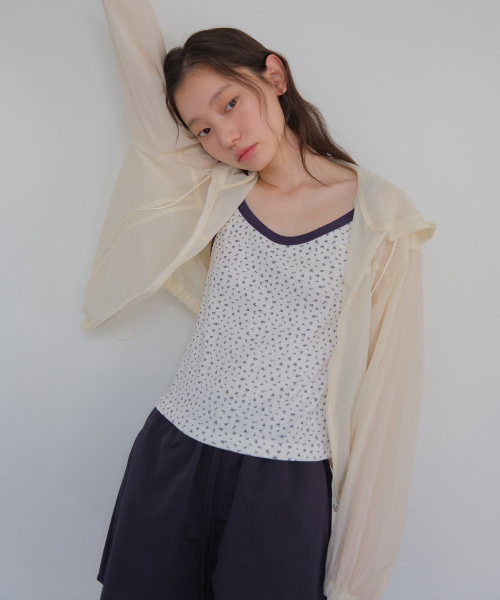 MOUI（モウイ）の「Flower print sleeveless (O/WHITE)（Tシャツ/カットソー・レディース・その他・FREE）」の3枚目の写真