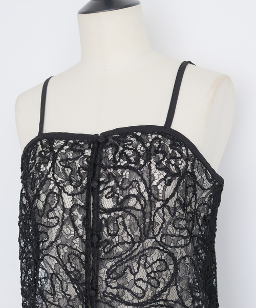 cheriella（シェリエラ）の「【cheriella】レースレイヤードビスチェ　LACE LAYERED BUSTIER（キャミソール・レディース・ブラック/アイボリー・FREE）」の8枚目の写真