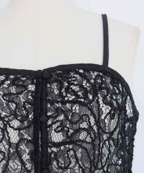 cheriella（シェリエラ）の「【cheriella】レースレイヤードビスチェ　LACE LAYERED BUSTIER（キャミソール・レディース・ブラック/アイボリー・FREE）」の9枚目の写真