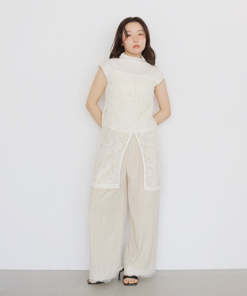 cheriella（シェリエラ）の「【cheriella】レースレイヤードビスチェ　LACE LAYERED BUSTIER（キャミソール・レディース・ブラック/アイボリー・FREE）」の15枚目の写真