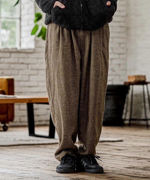 CAMBIO(カンビオ)の「mp15329- Herringbone Balloon Two Tuck Pants ヘリンボーンバルーン2タックパンツ(CAM26AW-009)(その他パンツ・メンズ・ブラック系その他/ブラウン系その他/ベージュ系その他・S/M/L)」の12枚目の写真
