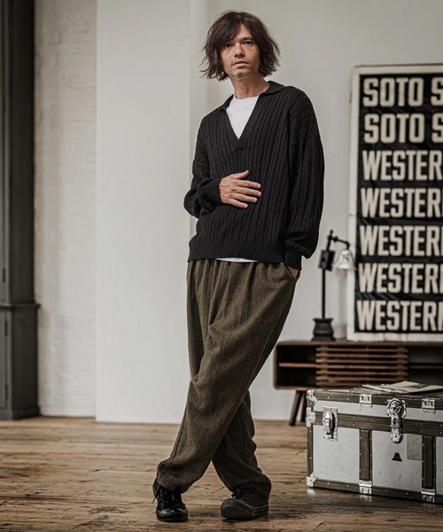 CAMBIO(カンビオ)の「mp15329- Herringbone Balloon Two Tuck Pants ヘリンボーンバルーン2タックパンツ(CAM26AW-009)(その他パンツ・メンズ・ブラック系その他/ブラウン系その他/ベージュ系その他・S/M/L)」の19枚目の写真