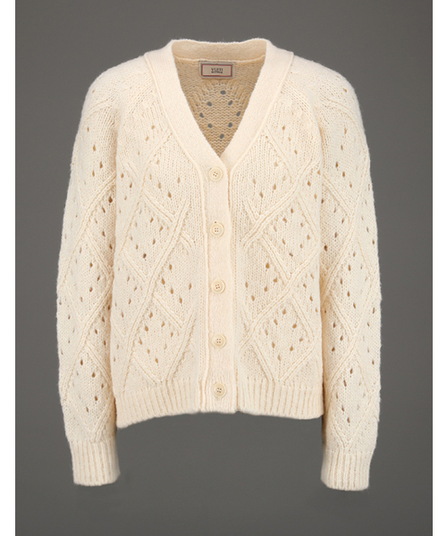 VLETI(ブレッティ)の「Alpaca Punching Knit Cardigan (Cream)(カーディガン/ボレロ・レディース・クリーム・FREE)」の2枚目の写真