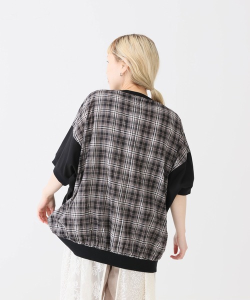 HEART MARKET（ハートマーケット）の「前後異素材プルオーバー（Tシャツ/カットソー・レディース・ブラック/ネイビー/ナチュラル・FREE）」の2枚目の写真