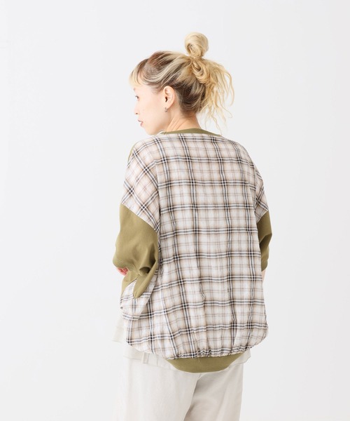 HEART MARKET（ハートマーケット）の「前後異素材プルオーバー（Tシャツ/カットソー・レディース・ブラック/ネイビー/ナチュラル・FREE）」の7枚目の写真