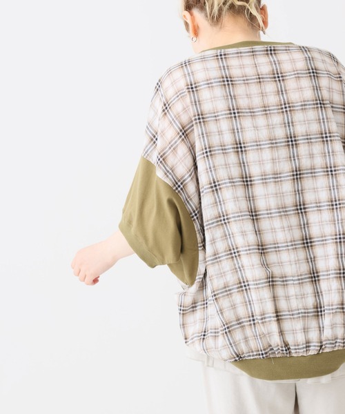 HEART MARKET（ハートマーケット）の「前後異素材プルオーバー（Tシャツ/カットソー・レディース・ブラック/ネイビー/ナチュラル・FREE）」の8枚目の写真