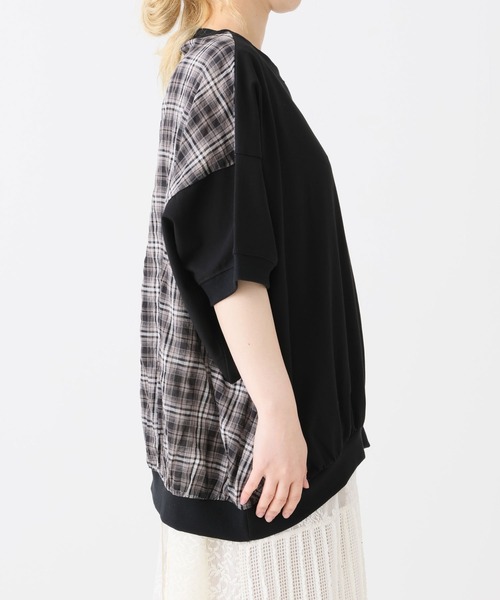 HEART MARKET（ハートマーケット）の「前後異素材プルオーバー（Tシャツ/カットソー・レディース・ブラック/ネイビー/ナチュラル・FREE）」の11枚目の写真