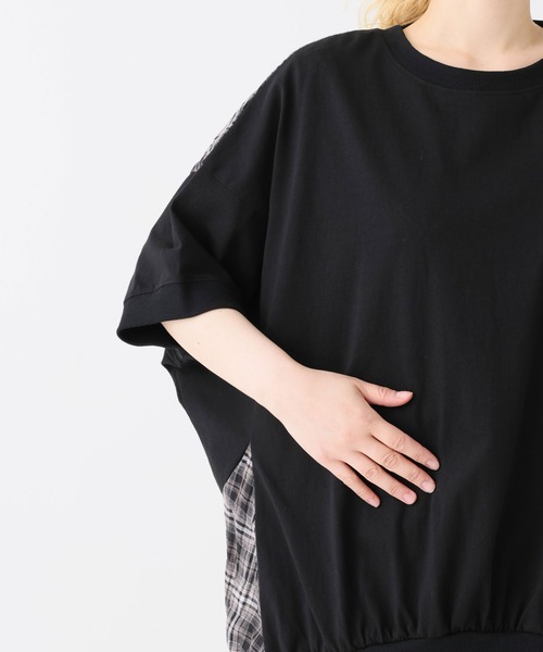 HEART MARKET（ハートマーケット）の「前後異素材プルオーバー（Tシャツ/カットソー・レディース・ブラック/ネイビー/ナチュラル・FREE）」の15枚目の写真