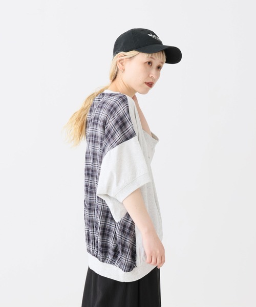 HEART MARKET（ハートマーケット）の「前後異素材プルオーバー（Tシャツ/カットソー・レディース・ブラック/ネイビー/ナチュラル・FREE）」の5枚目の写真