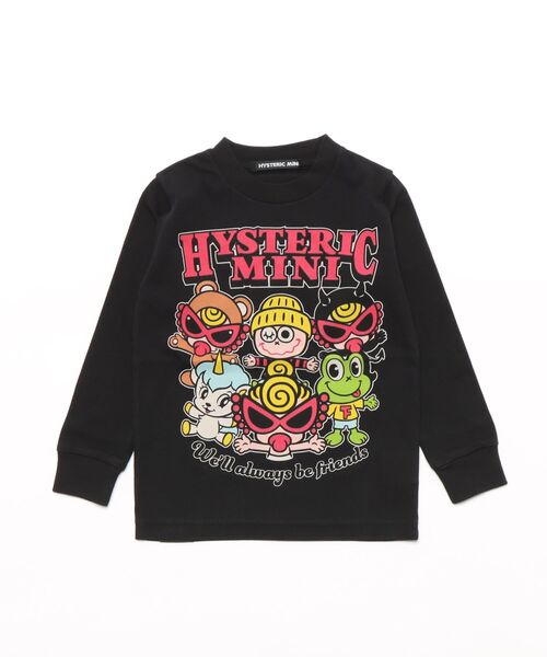 HYSTERIC MINI(ヒステリックミニ)の「HYSTERIC MINI ALL STARS 長袖Tシャツ(Tシャツ/カットソー・キッズ・ブラック・110)」の1枚目の写真