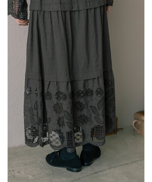 TSUHARU by Samansa Mos2(ツハルバイサマンサモスモス)の「【ecru×brown collection】レーススカート(スカート・レディース・ブラウン/ベージュ系その他・F)」の4枚目の写真
