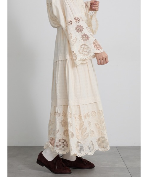 TSUHARU by Samansa Mos2(ツハルバイサマンサモスモス)の「【ecru×brown collection】レーススカート(スカート・レディース・ブラウン/ベージュ系その他・F)」の13枚目の写真