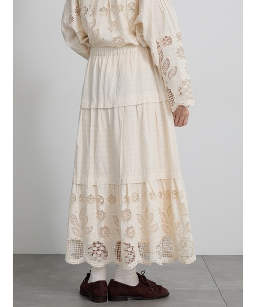 TSUHARU by Samansa Mos2(ツハルバイサマンサモスモス)の「【ecru×brown collection】レーススカート(スカート・レディース・ブラウン/ベージュ系その他・F)」の14枚目の写真
