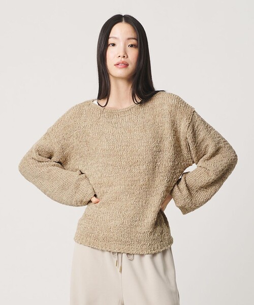 BEAUTY&YOUTH UNITED ARROWS(ビューティーアンドユースユナイテッドアローズ)の「テープヤーン ニットプルオーバー ウォッシャブル(ニット/セーター・レディース・オフホワイト/ベージュ/ブラック・FREE)」の1枚目の写真