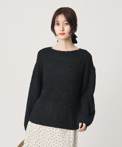 BEAUTY&YOUTH UNITED ARROWS(ビューティーアンドユースユナイテッドアローズ)の「テープヤーン ニットプルオーバー ウォッシャブル(ニット/セーター・レディース・オフホワイト/ベージュ/ブラック・FREE)」の3枚目の写真