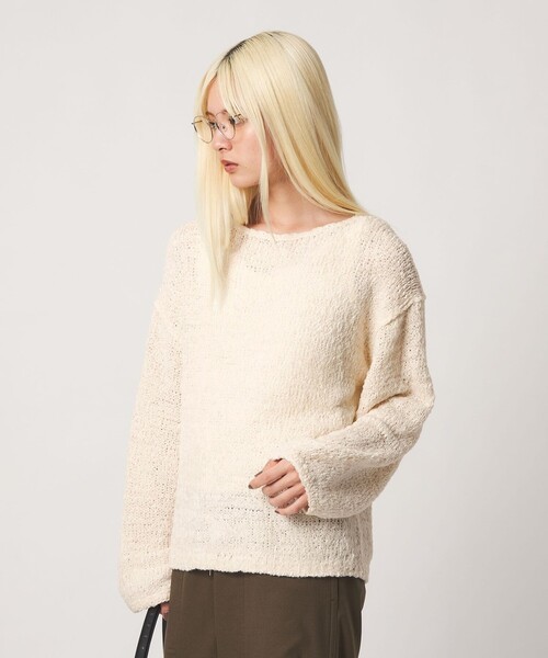BEAUTY&YOUTH UNITED ARROWS(ビューティーアンドユースユナイテッドアローズ)の「テープヤーン ニットプルオーバー ウォッシャブル(ニット/セーター・レディース・オフホワイト/ベージュ/ブラック・FREE)」の5枚目の写真
