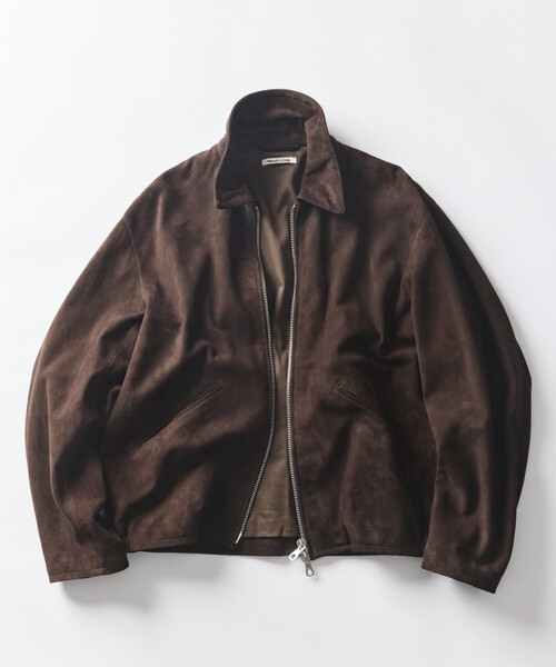 FREAK'S STORE(フリークスストア)の「ゴートレザー スエード シングルライダース/ジップブルゾン(ブルゾン・メンズ・ブラウン/ブラック・LARGE/MEDIUM/SMALL)」の1枚目の写真
