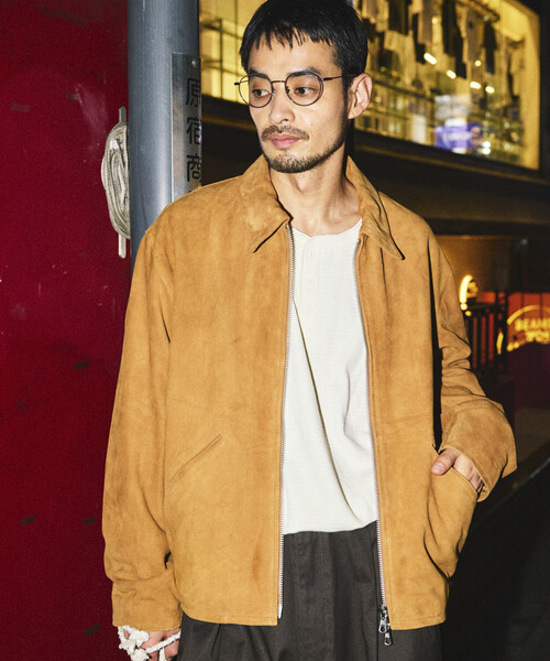 FREAK'S STORE(フリークスストア)の「ゴートレザー スエード シングルライダース/ジップブルゾン(ブルゾン・メンズ・ブラウン/ブラック・LARGE/MEDIUM/SMALL)」の14枚目の写真